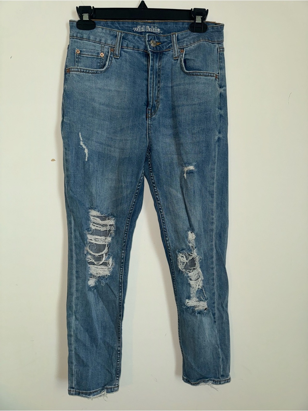 wild fable Distressed Medium Blue Ripped Jeans